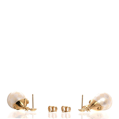 Louis Vuitton Pearl LV Drop Earrings Gold 3 of 5