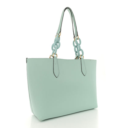 Burberry Calfskin Haymarket Check Small Reversible Tote Pale Opal 3 of 12