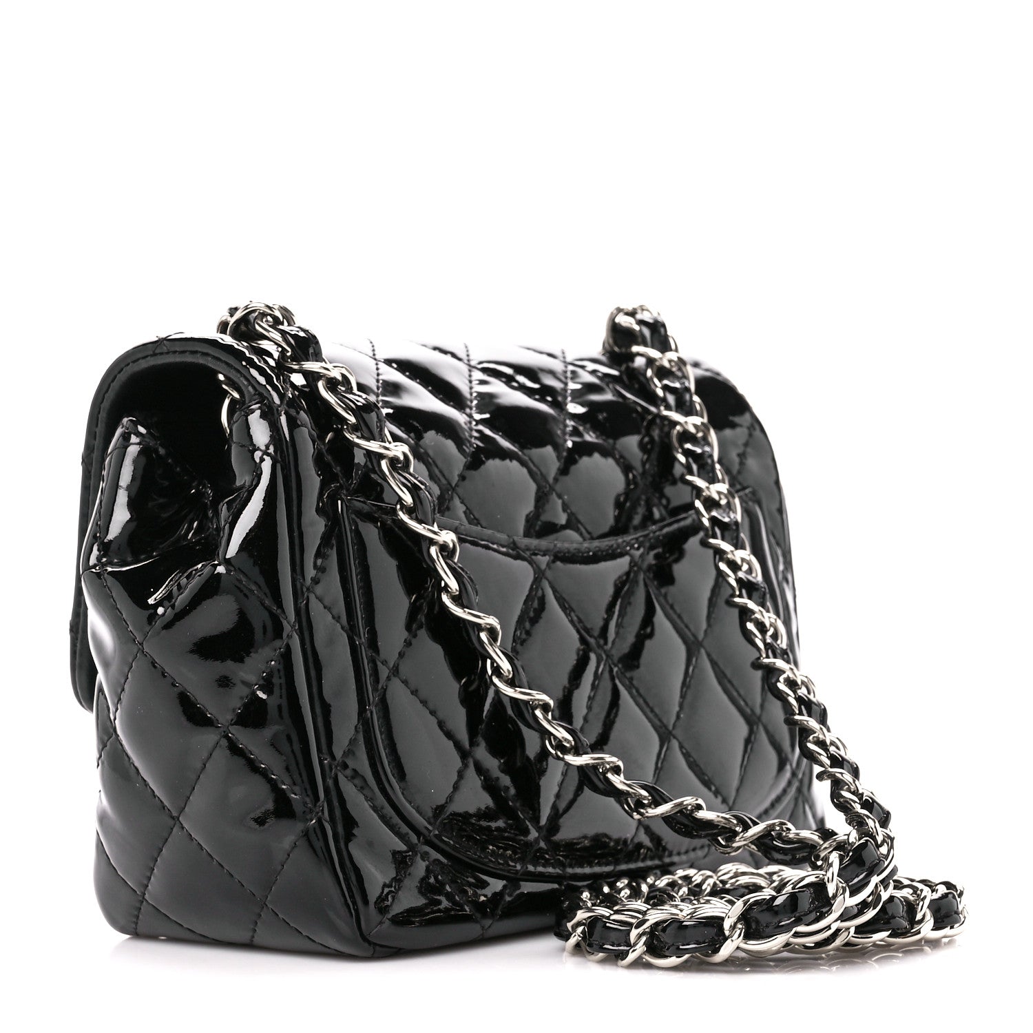Chanel Patent Calfskin Quilted Mini Square Flap Black 3 of 11