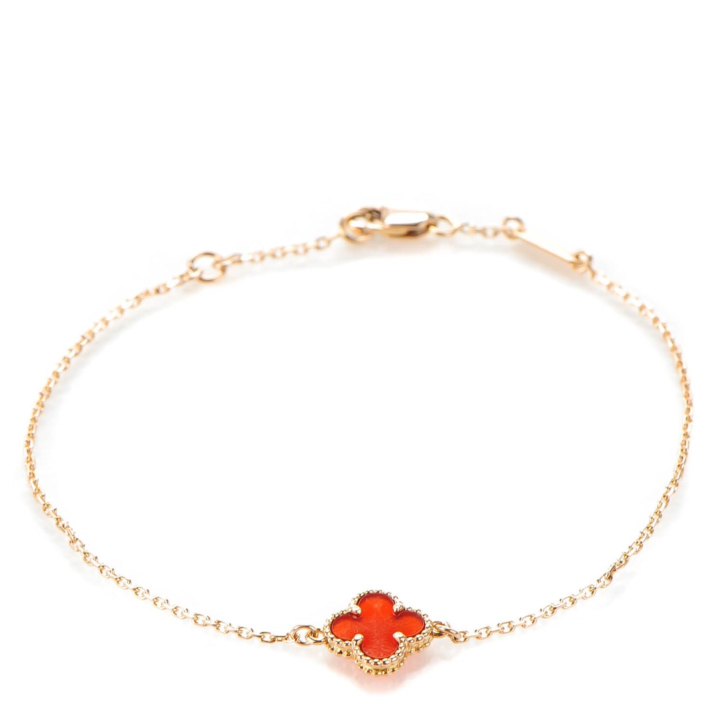 18K Rose Gold Carnelian Sweet Alhambra Bracelet