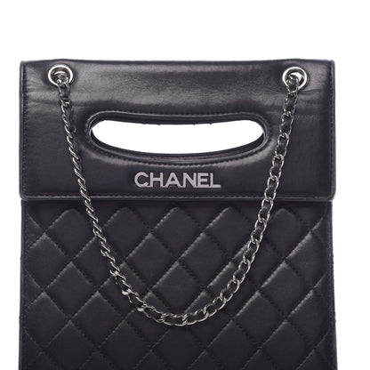 Chanel Lambskin Top Handle Logo Flap Black 7 of 18