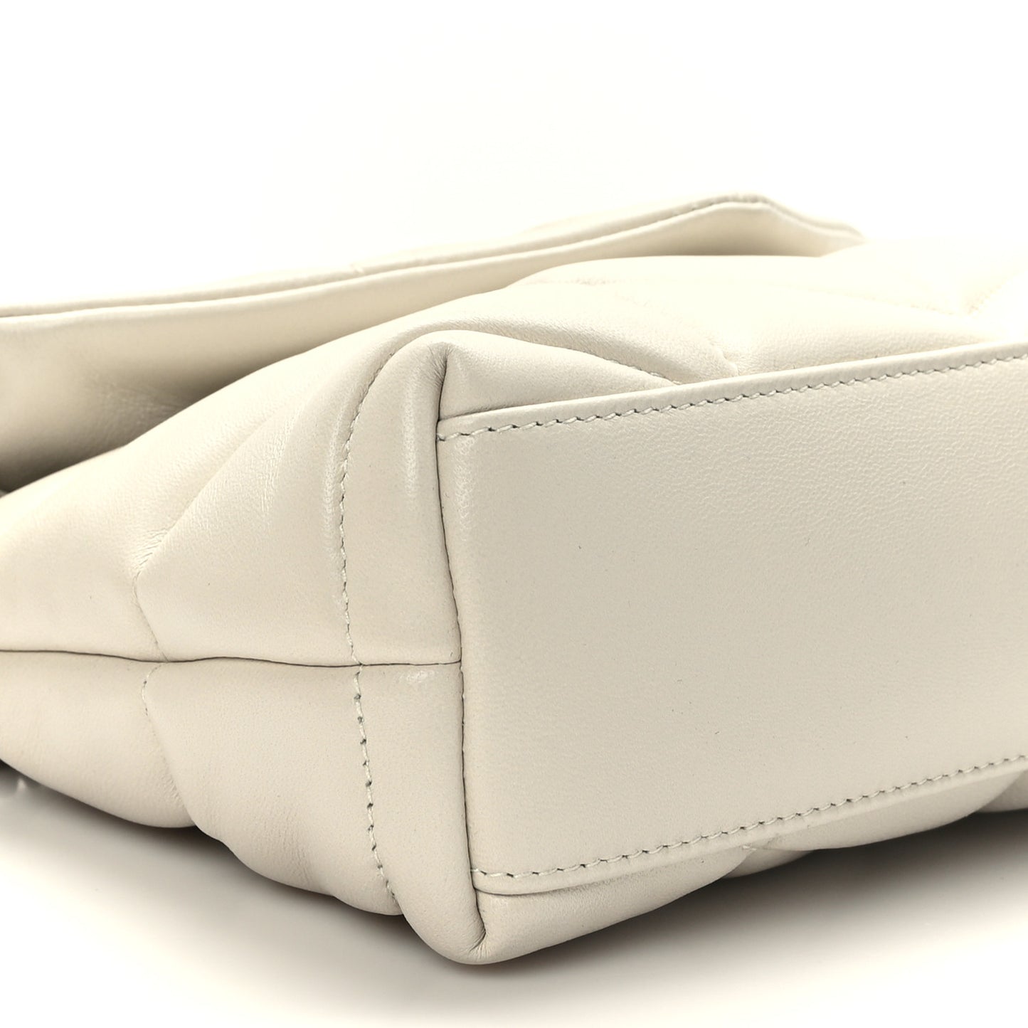 Lambskin Quilted Toy Loulou Puffer Monogram Chain Satchel Crema Soft