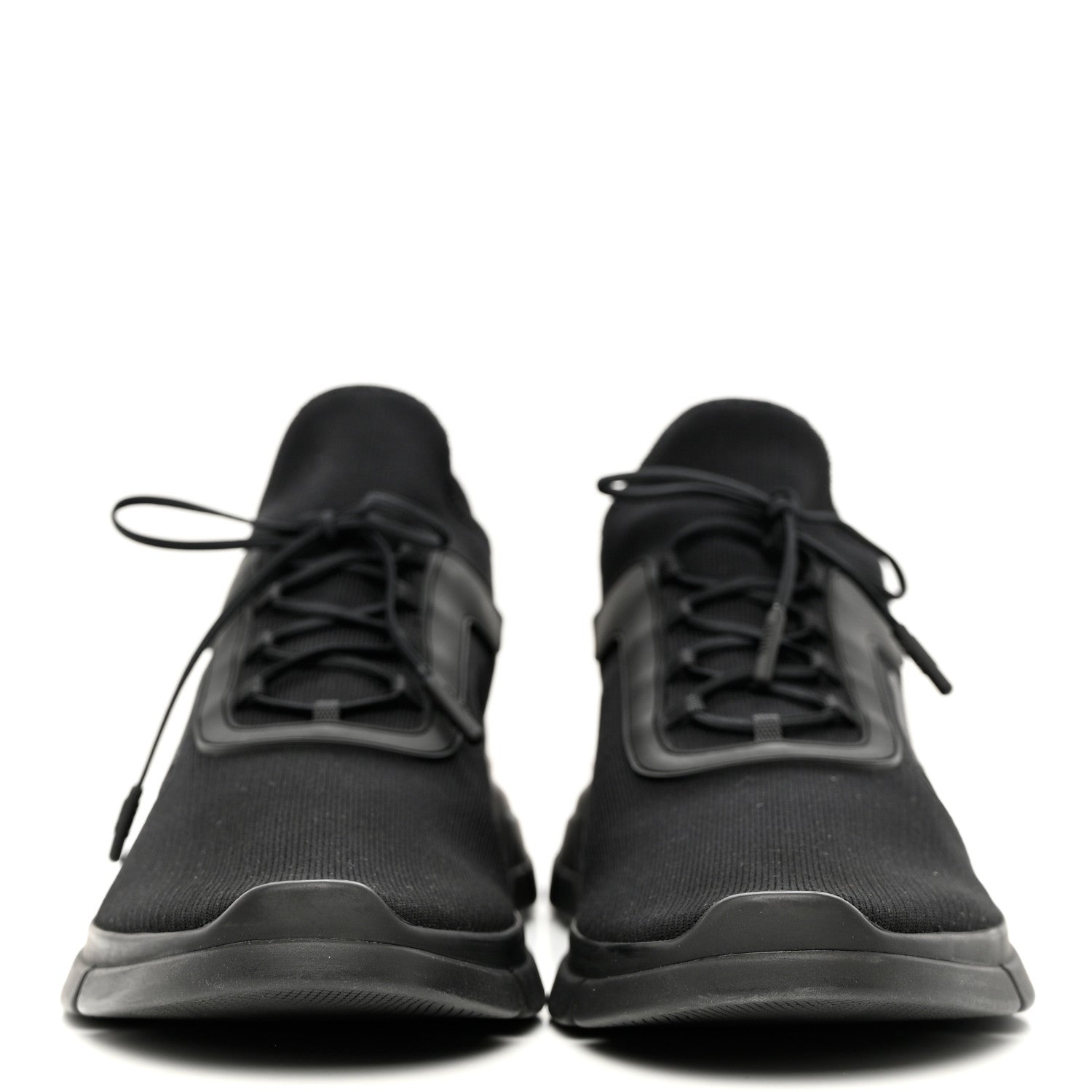 Prada Knit Fabric Logo Mens Running Sneakers 8 Black 2 of 10