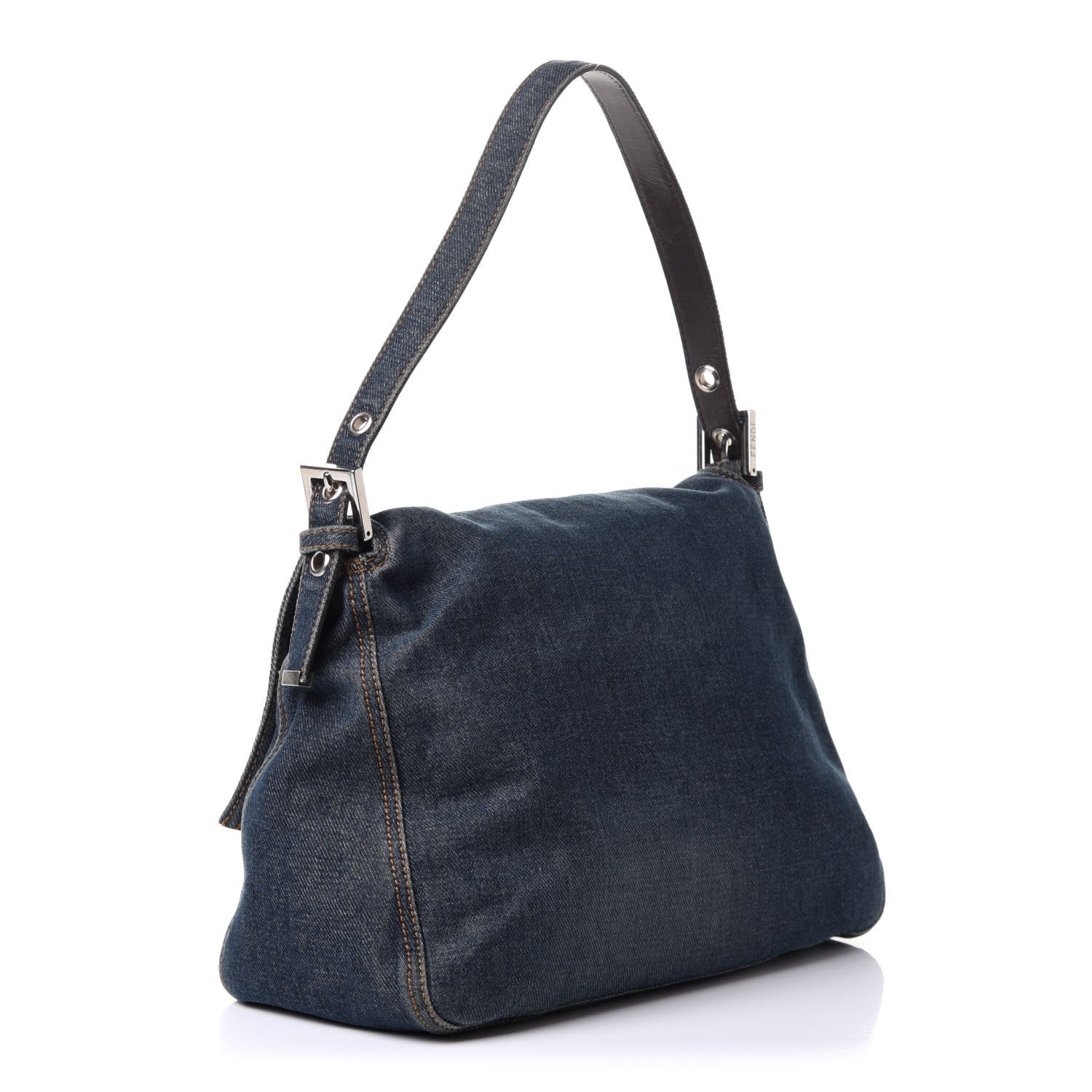 Fendi Denim Mama Baguette Blue 3 of 20