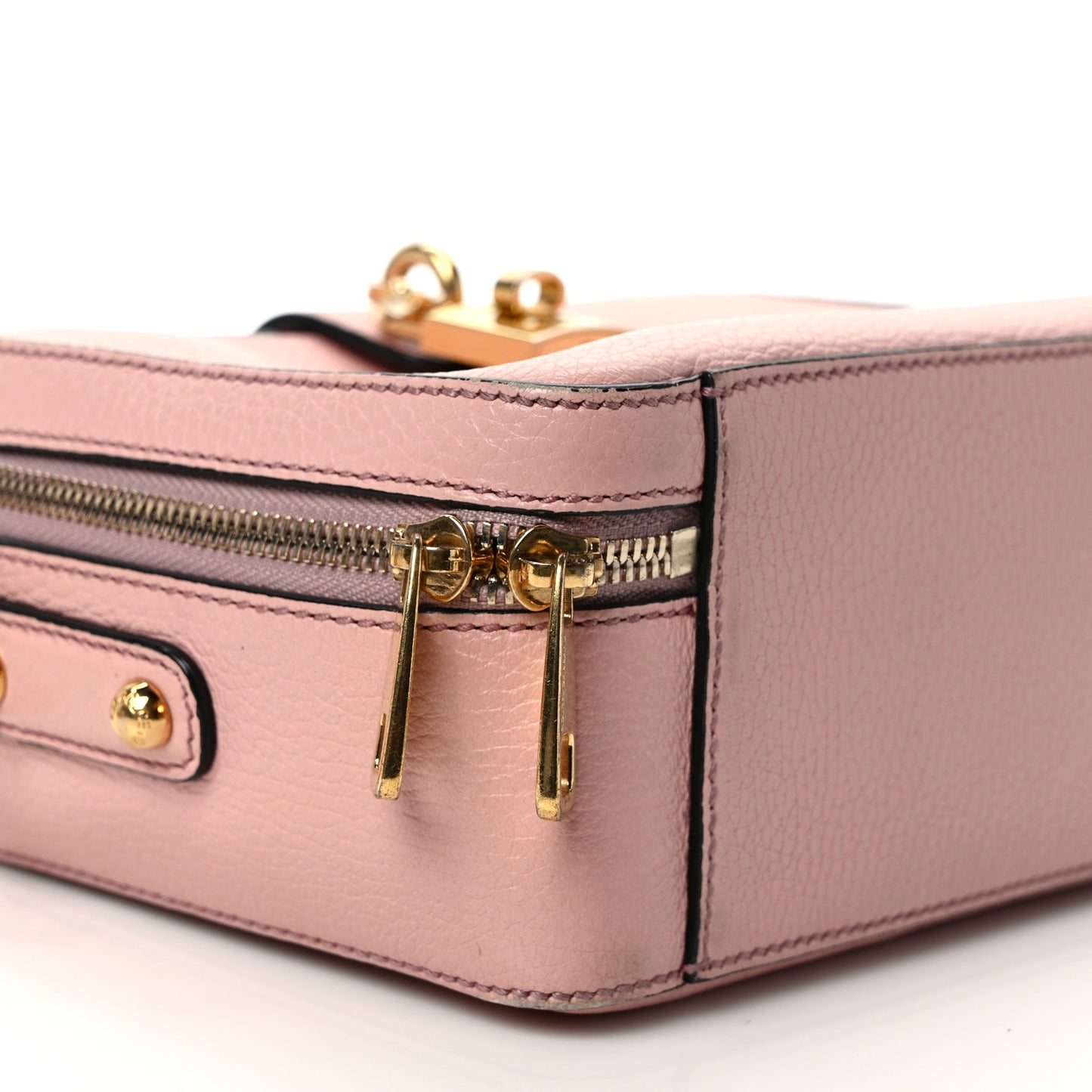 Drummed Calfskin Rosaria Shoulder Bag Pink