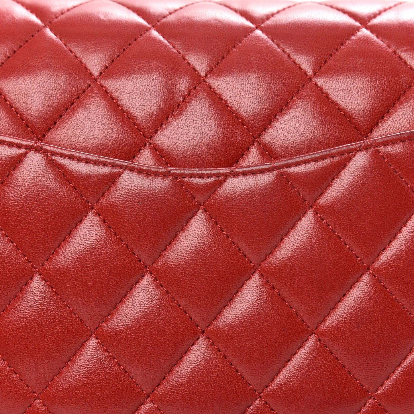 Lambskin Quilted Medium Double Flap Red