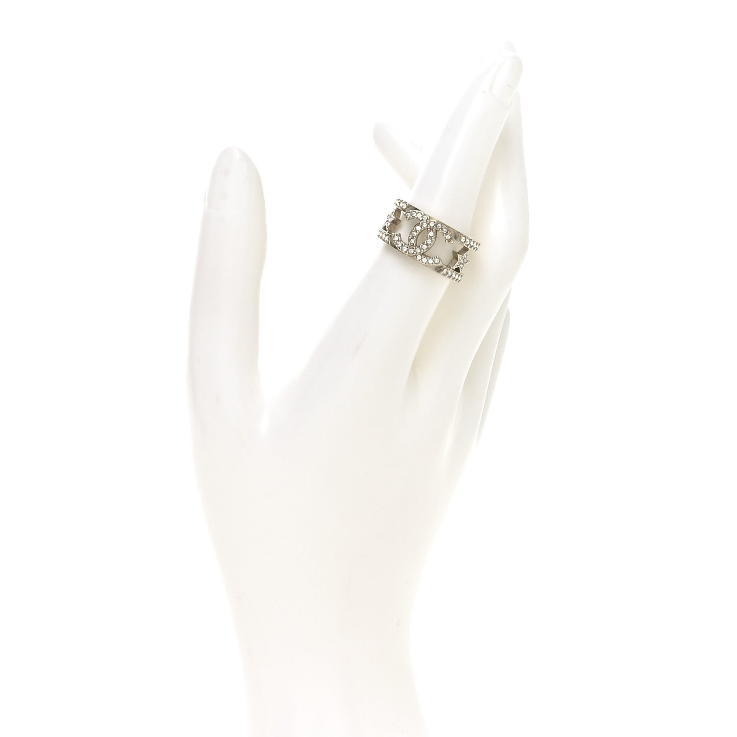 Metal Crystal CC Star Ring 55 7.25 Light Gold