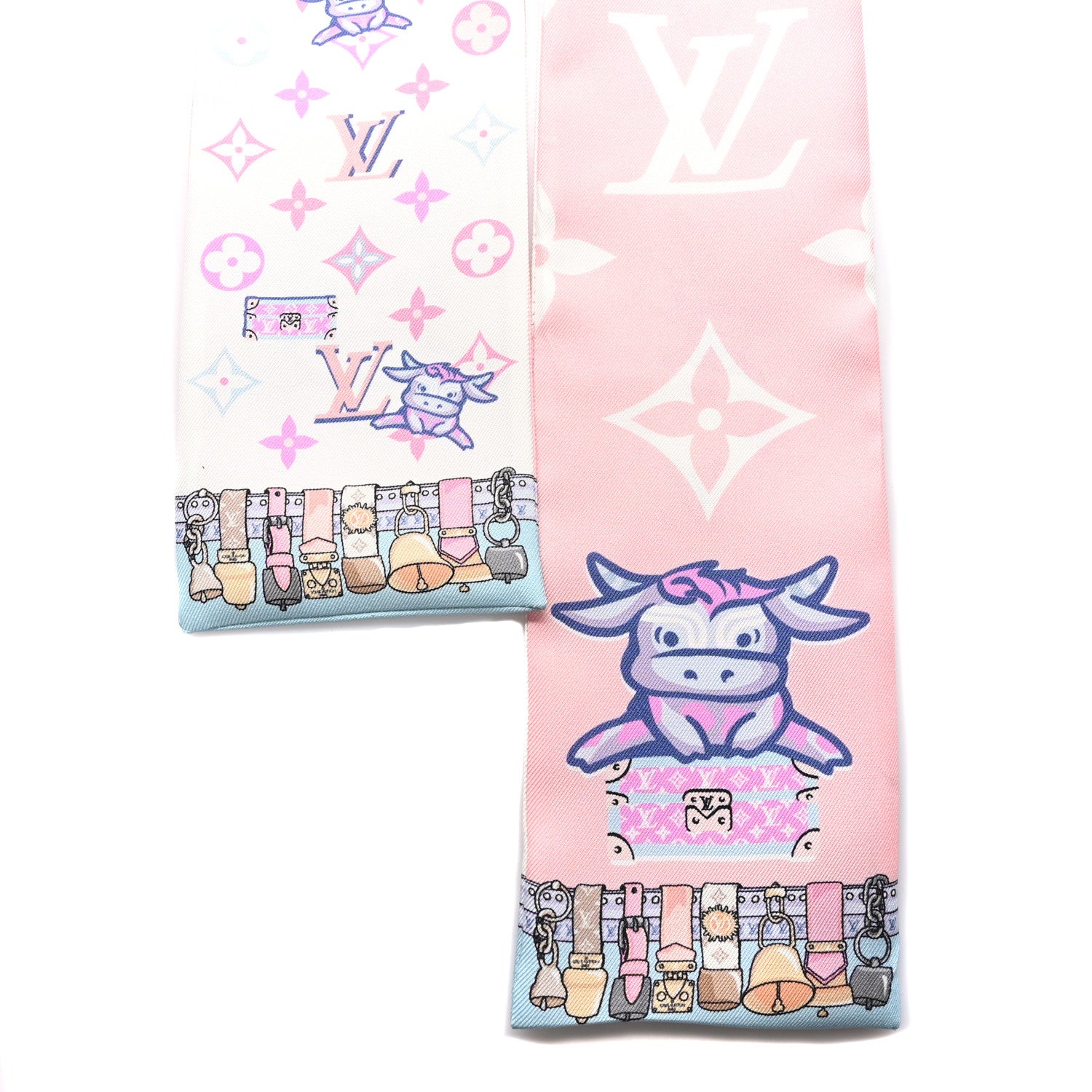 Louis Vuitton Silk Monogram Rodeo Bandeau Rose 2 of 3