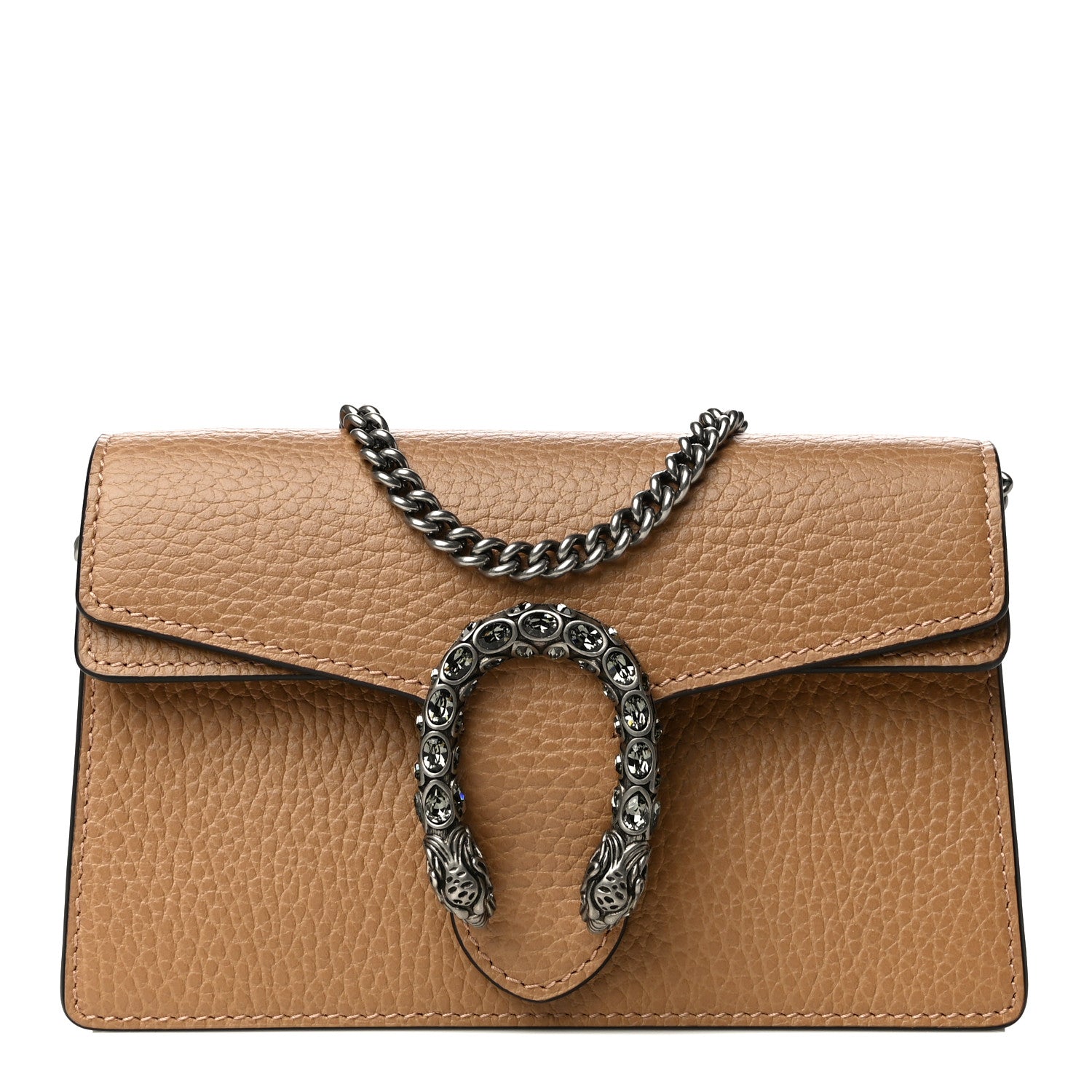 Gucci Dollar Calfskin Crystal Super Mini Dionysus Shoulder Bag Natural Tan Black Diamond 1 of 10