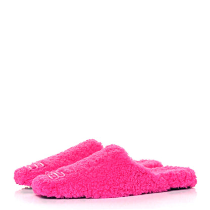 Balenciaga Faux Shearling Cosy BB Mules 38.5 Pink 3 of 7