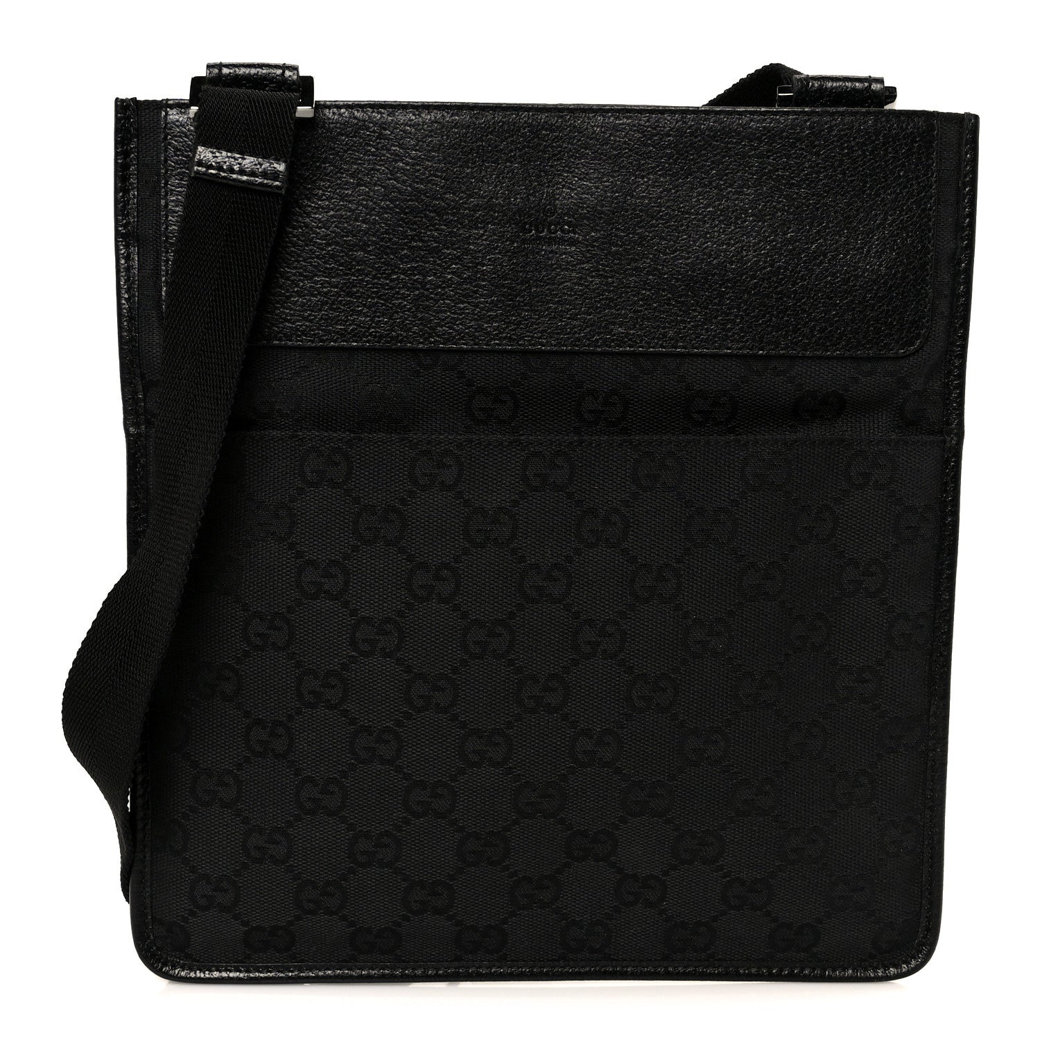 Gucci GG Monogram Messenger Crossbody Bag Black 1 of 10