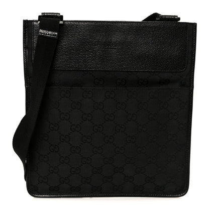 Gucci GG Monogram Messenger Crossbody Bag Black 1 of 10