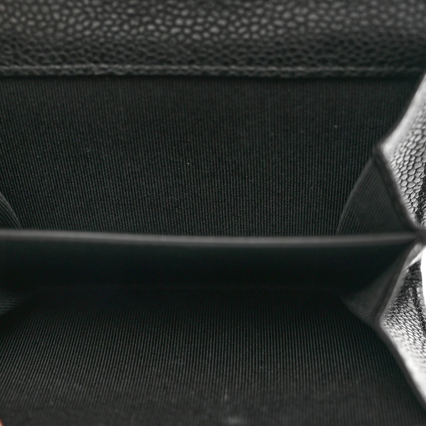 Caviar Quilted Flap Card Holder Wallet Black