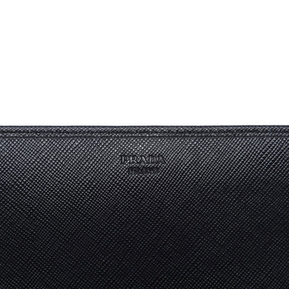 Prada Saffiano Metal Oro Chain Wallet Black 8 of 11