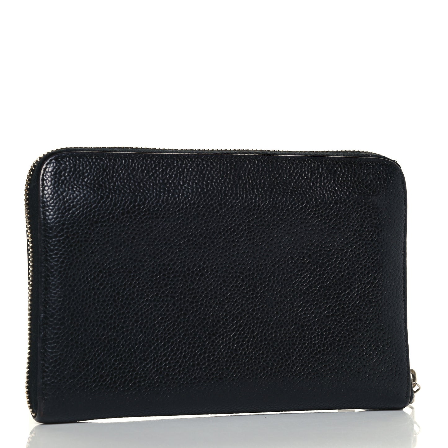 Caviar Large Timeless CC Zip Around Wallet Black