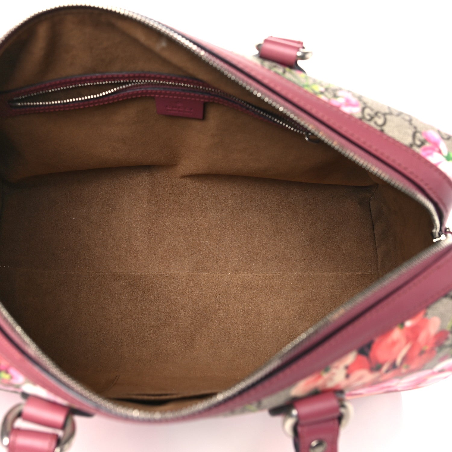 Gucci GG Supreme Monogram Blooms Medium Boston Beige Multicolor Dry Rose 5 of 12