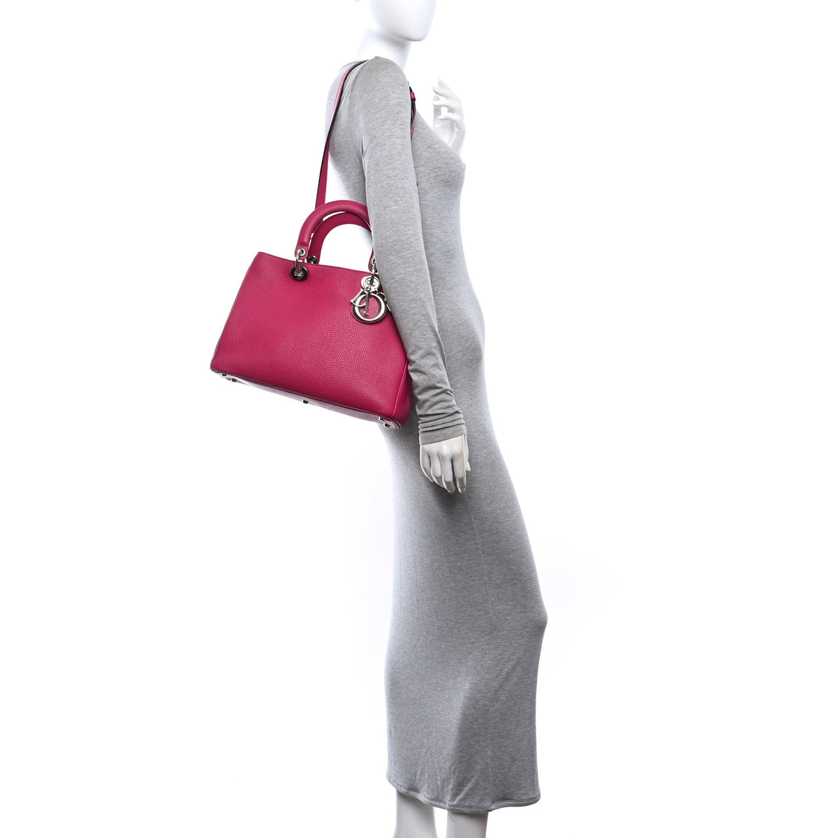 Christian Dior Calfskin Medium Diorissimo Bag Fuchsia 2 of 10