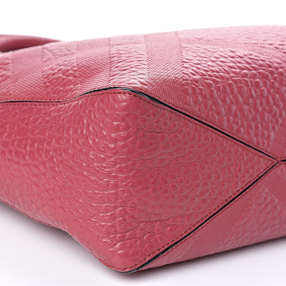 Burberry Heritage Grain Check Embossed Medium Dewsbury Tote Peony Rose 8 of 9