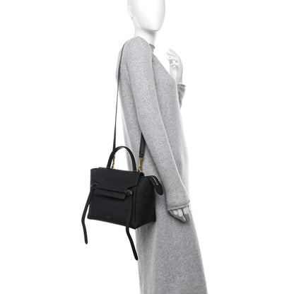 Celine Grained Calfskin Micro Belt Bag Black 2 of 11