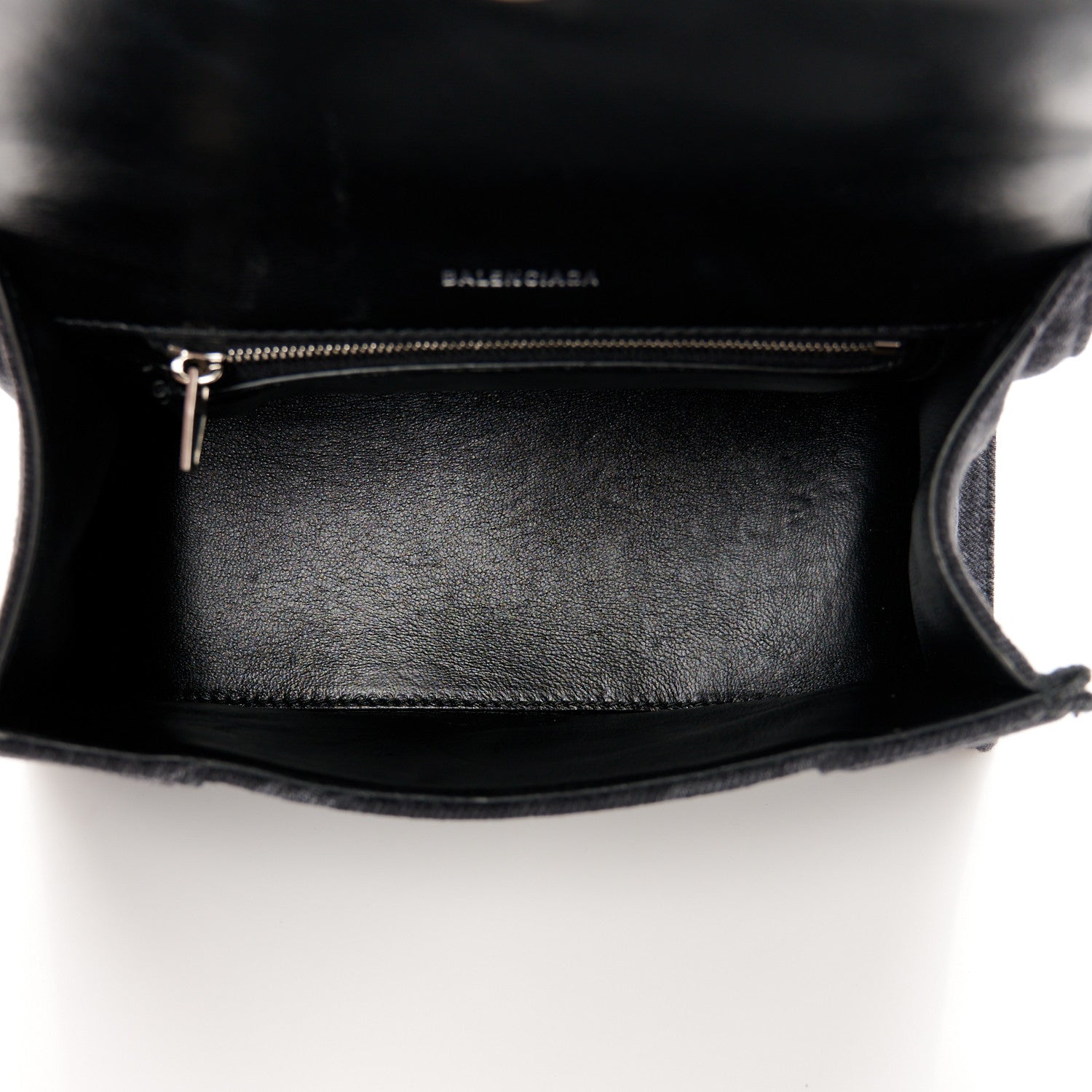 Balenciaga Washed Denim BB Monogram Small Hourglass Top Handle Bag Black 5 of 10
