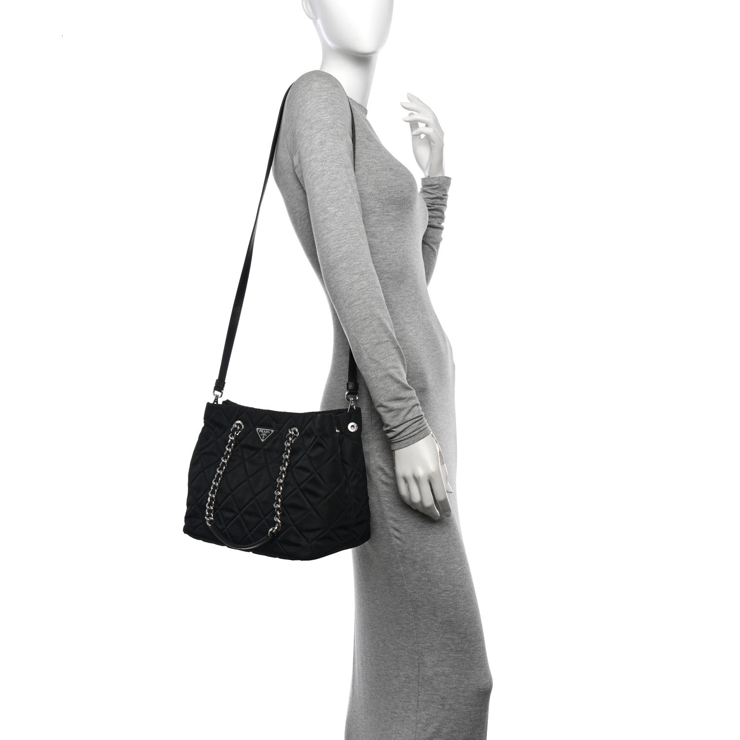 Prada Nylon Tessuto Impuntu Quilted Tote Black 2 of 10
