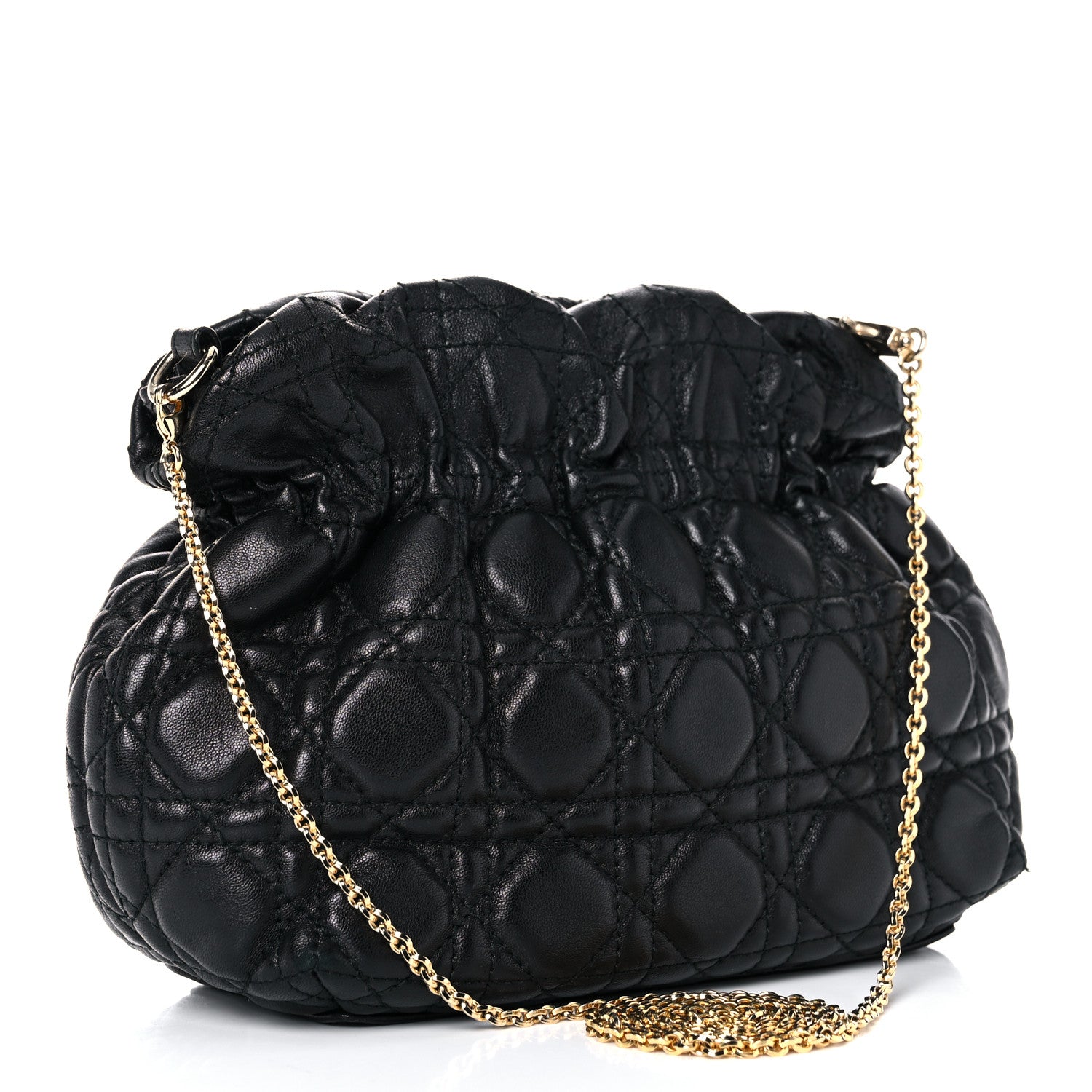 Christian Dior Lambskin Cannage Dior Soft Shoulder Bag Black 3 of 16