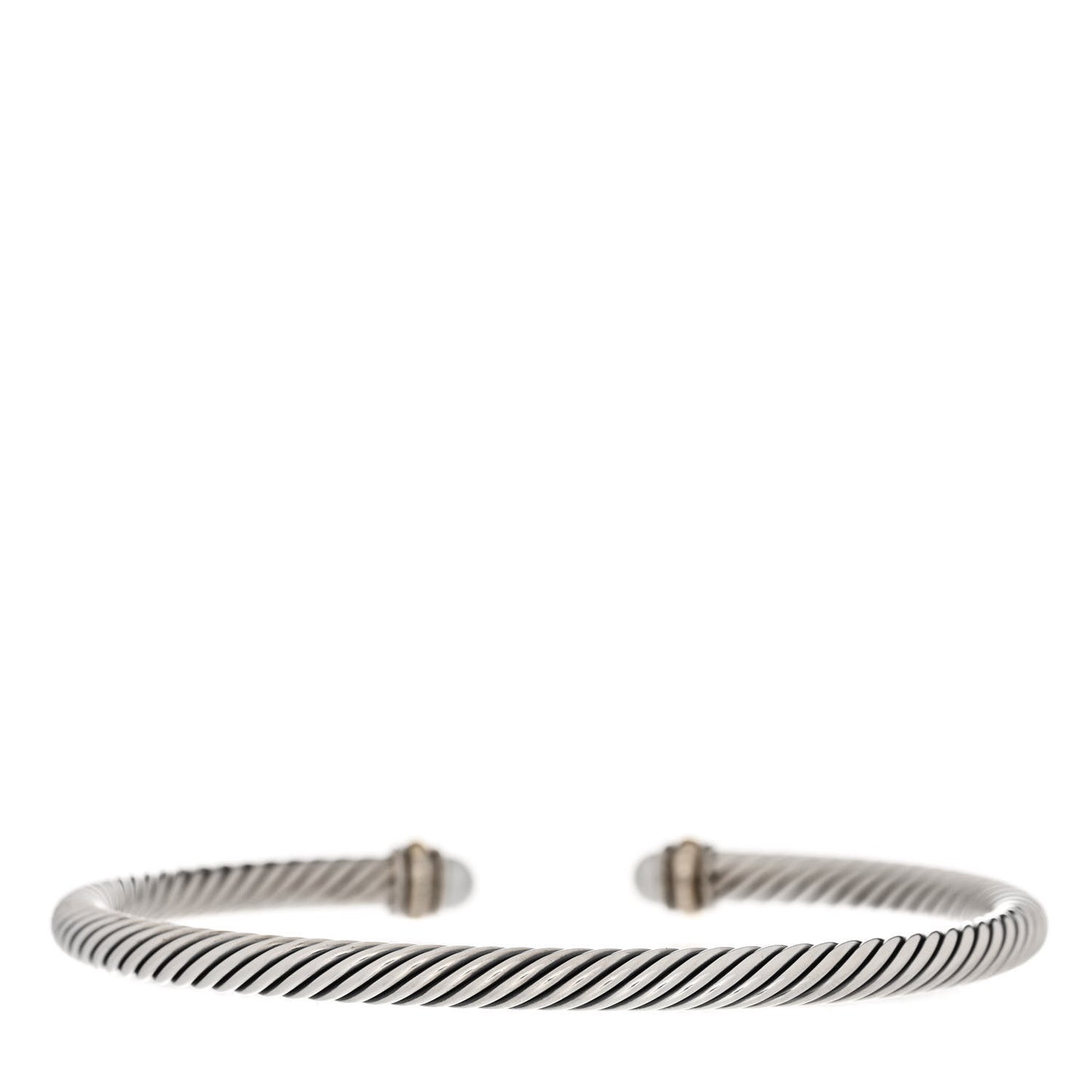 Sterling Silver 18K Yellow Gold Pearl 4mm Cable Classics Bracelet