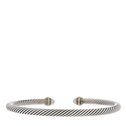David Yurman Sterling Silver 18K Yellow Gold Pearl 4mm Cable Classics Bracelet 2 of 4