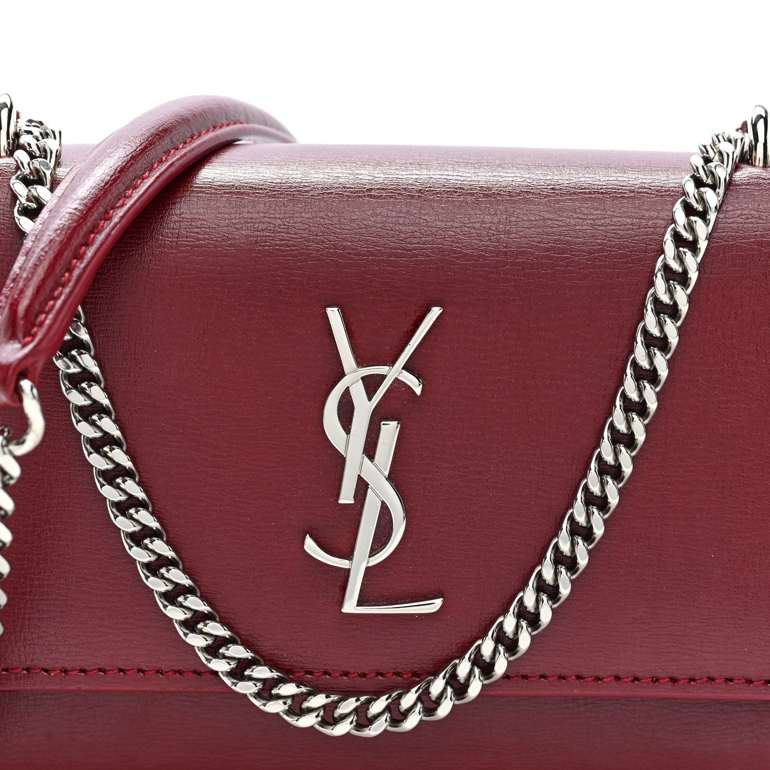 Saint Laurent Calfskin Monogram Sunset Chain Wallet Palissandre 7 of 9