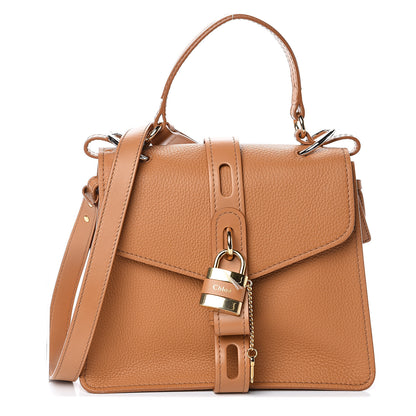 Chloe Shiny Grained Calfskin Medium Aby Day Shoulder Bag Ochre 1 of 8