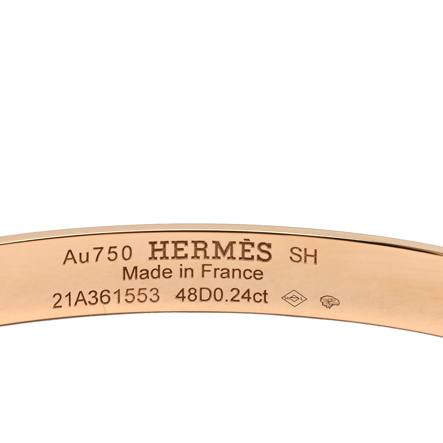 Hermes 18K Rose Gold Diamond PM Collier De Chien Bracelet SH 3 of 3