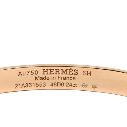 Hermes 18K Rose Gold Diamond PM Collier De Chien Bracelet SH 3 of 3