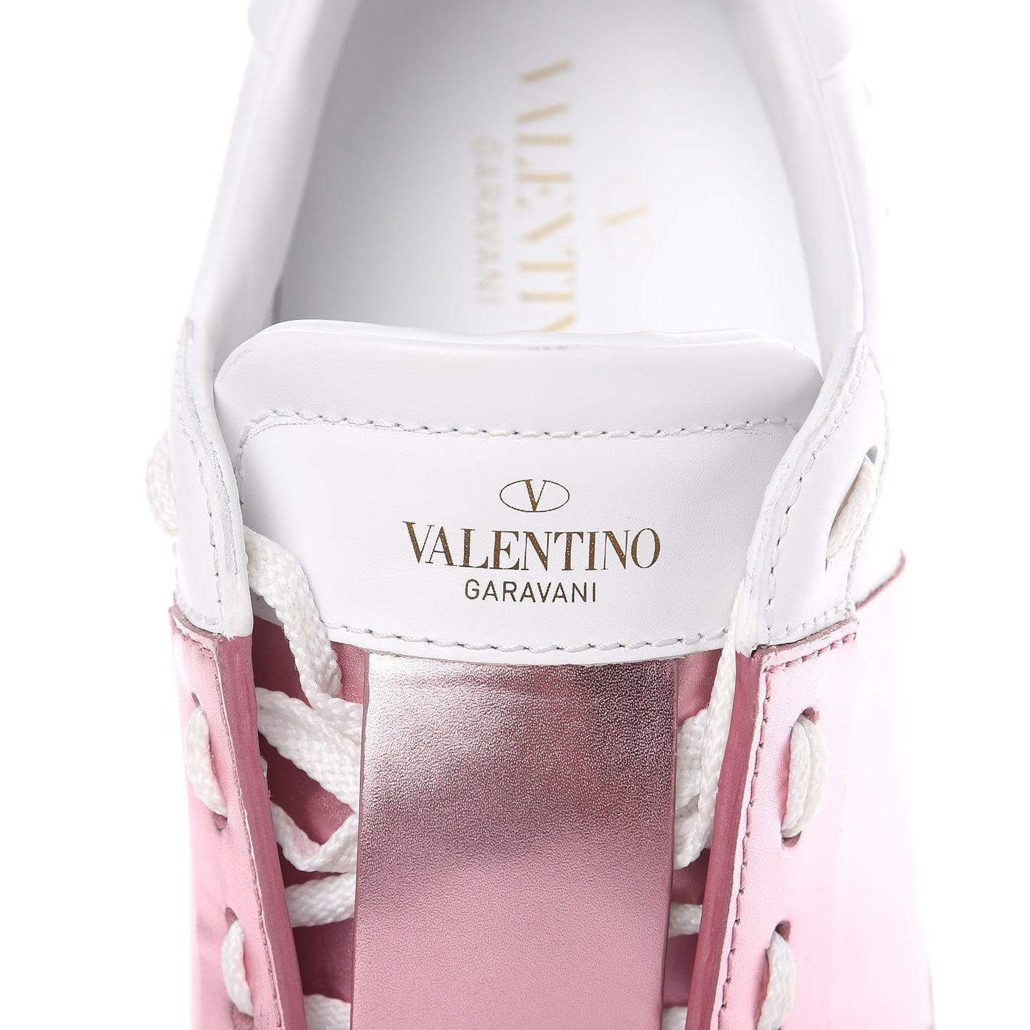 Calfskin Womens Rockstud Open Sneakers 41 White Giacinto