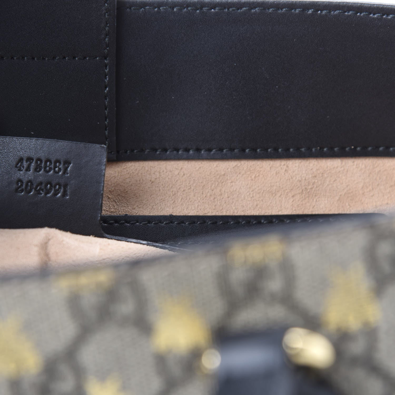 Gucci Soft GG Supreme Monogram Bees Small Crossbody Tote Beige Oro Black 9 of 10