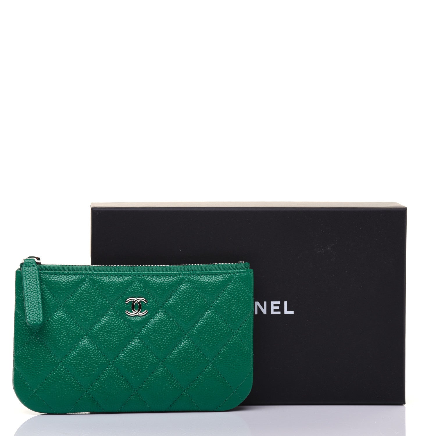 Chanel Caviar Quilted Small Cosmetic Case Green 10 of 10