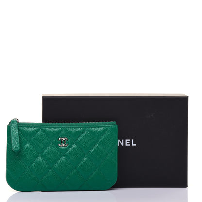 Chanel Caviar Quilted Small Cosmetic Case Green 10 of 10