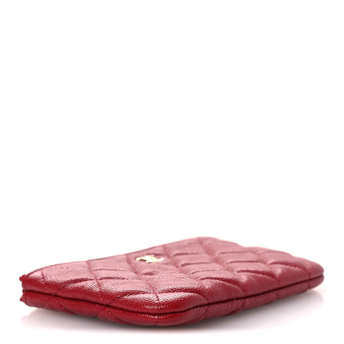 Caviar Quilted Small Cosmetic Case Red