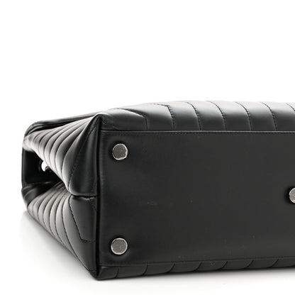 Saint Laurent Calfskin Y Quilted Monogram Monochrome Large Loulou Chain Satchel Black 10 of 11