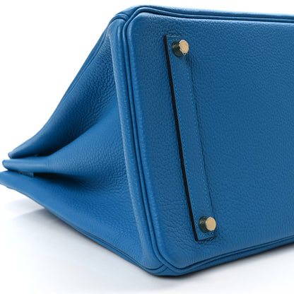 Hermes Taurillon Clemence BIRKIN 35 Bleu Zanzibar 7 of 8