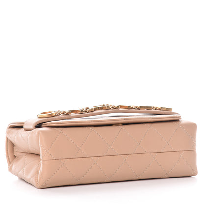 Chanel Calfskin Quilted Small Enchained Flap Beige 4 of 12