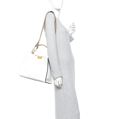 Fendi Cuoio Romano Selleria Bi-Color Medium Peekaboo X-Lite White Indaco 2 of 10