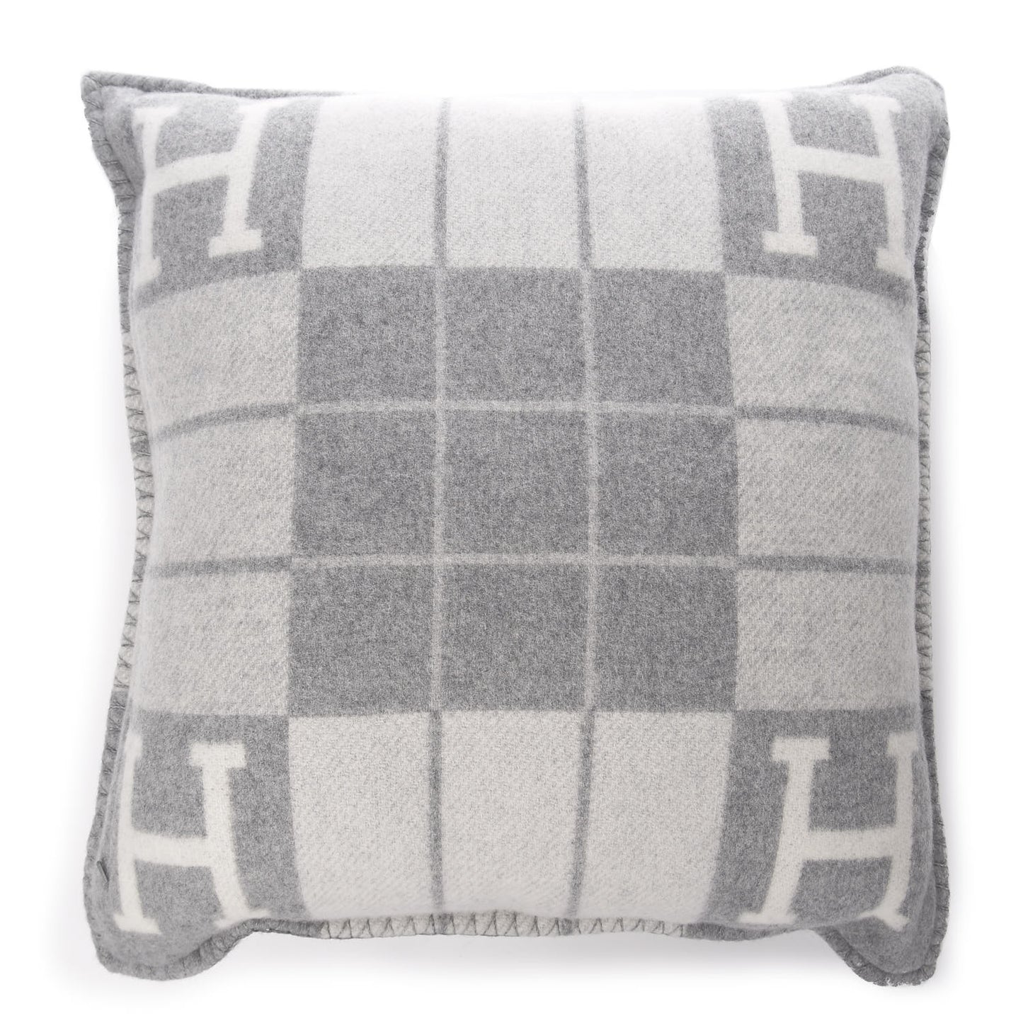 Wool Cashmere Avalon III Pillow PM Ecru Gris Clair