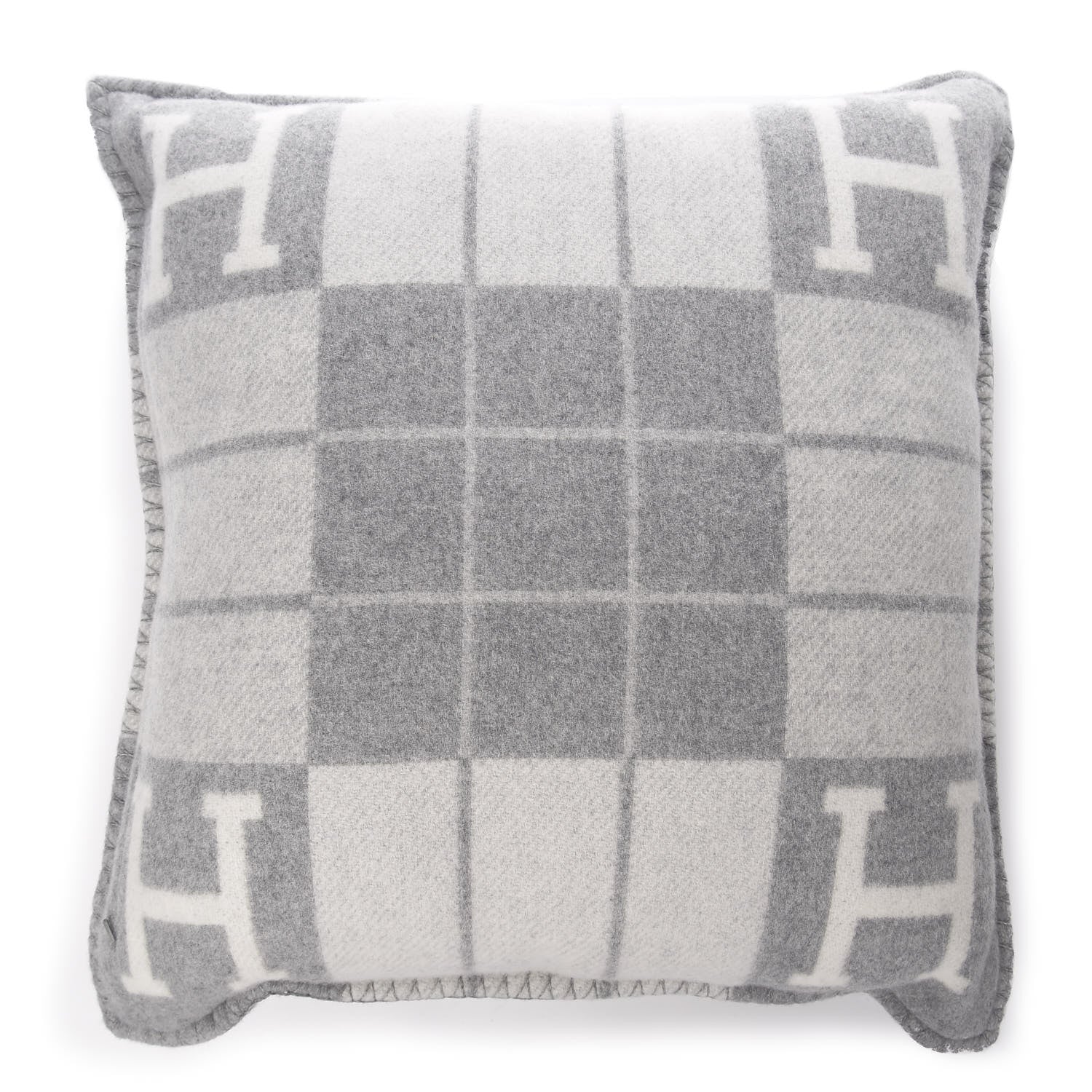 Hermes Wool Cashmere Avalon III Pillow PM Ecru Gris Clair 2 of 4