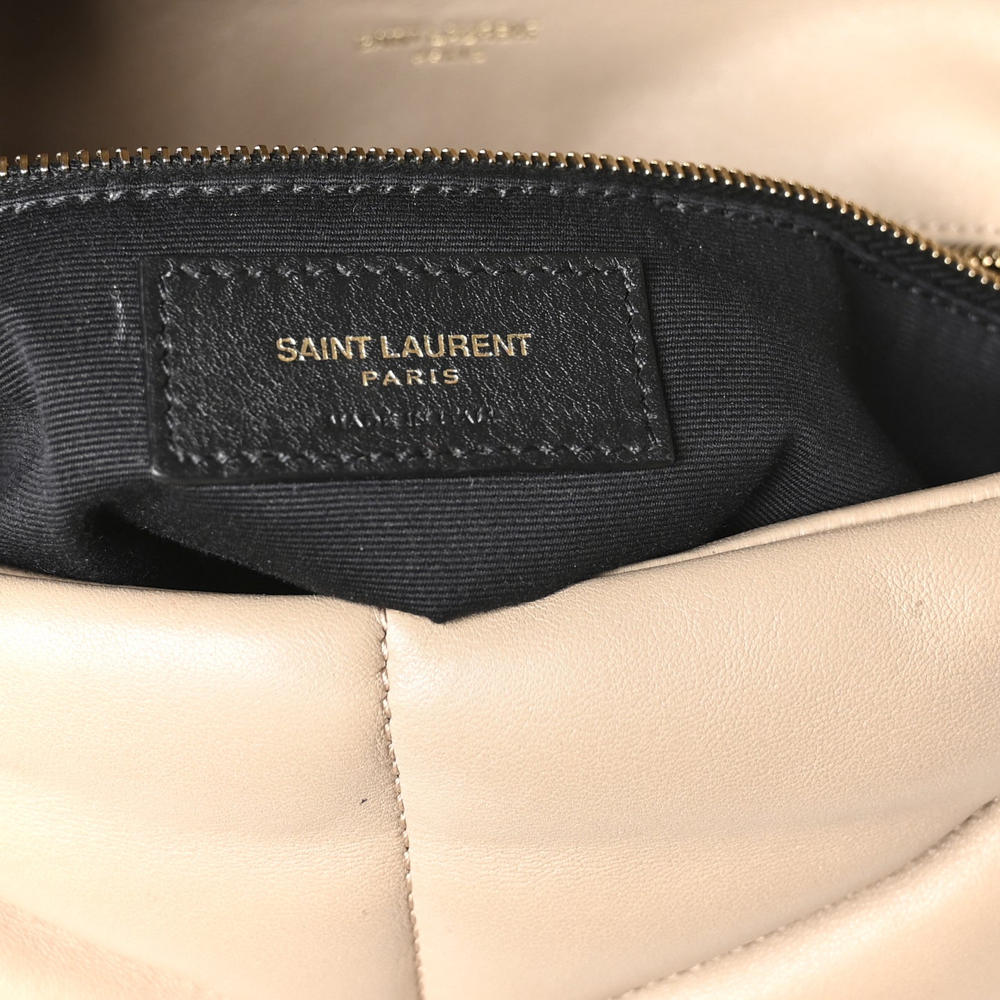 Lambskin Quilted Medium Loulou Puffer Monogram Chain Satchel Dark Beige