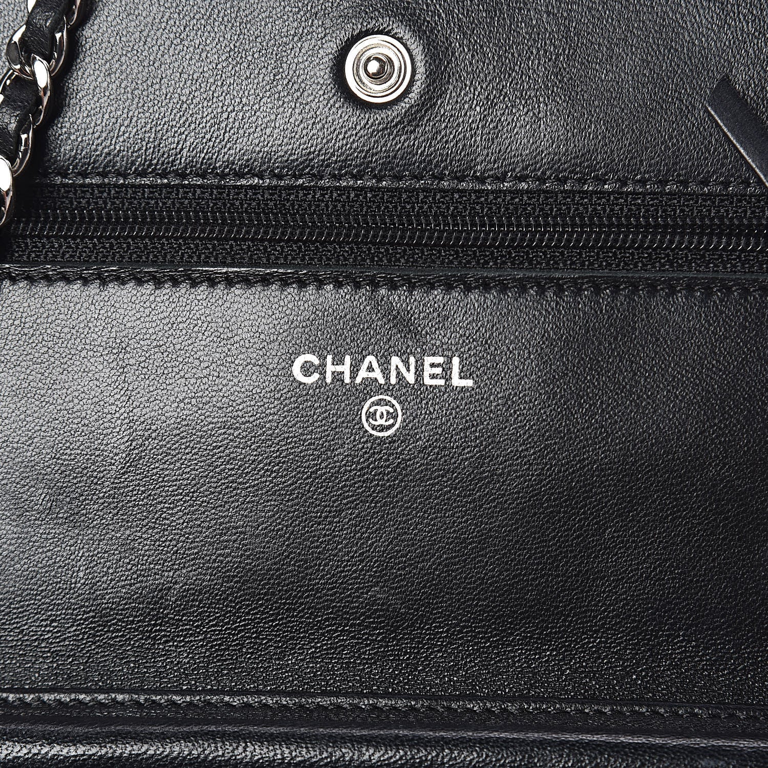 Chanel Lambskin Quilted Wallet On Chain WOC Black 6 of 11