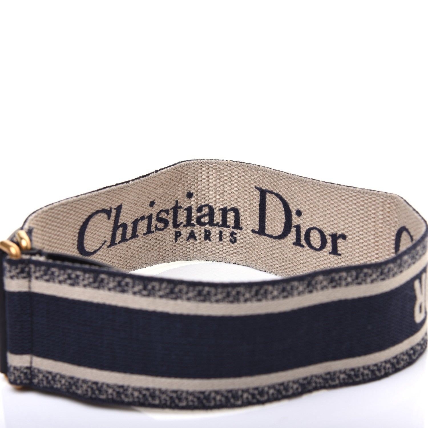 Christian Dior Canvas Embroidered Shoulder Strap Blue 6 of 11