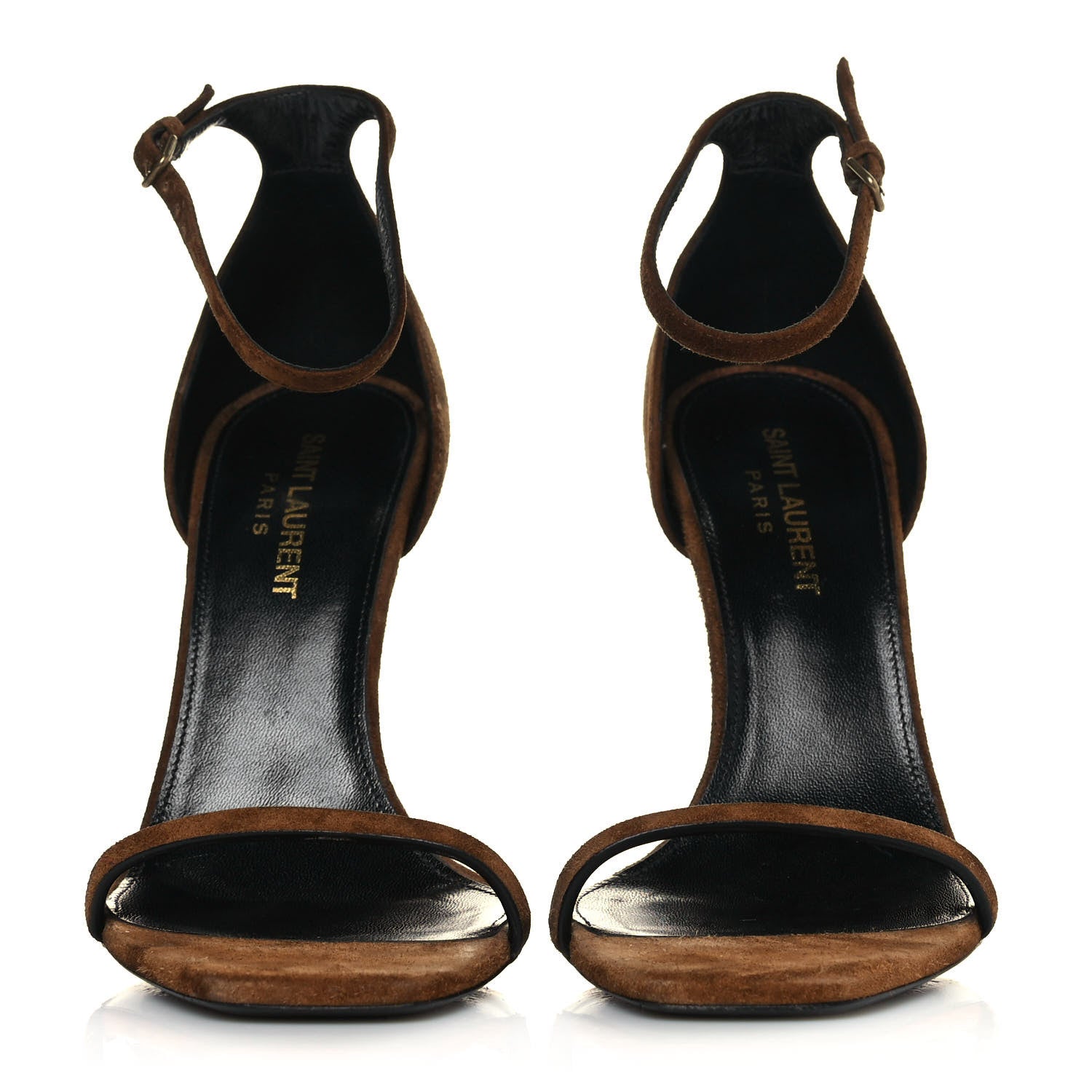 Saint Laurent Suede Calfskin Opyum 110 Sandals 37 Cachemere Gold 2 of 8