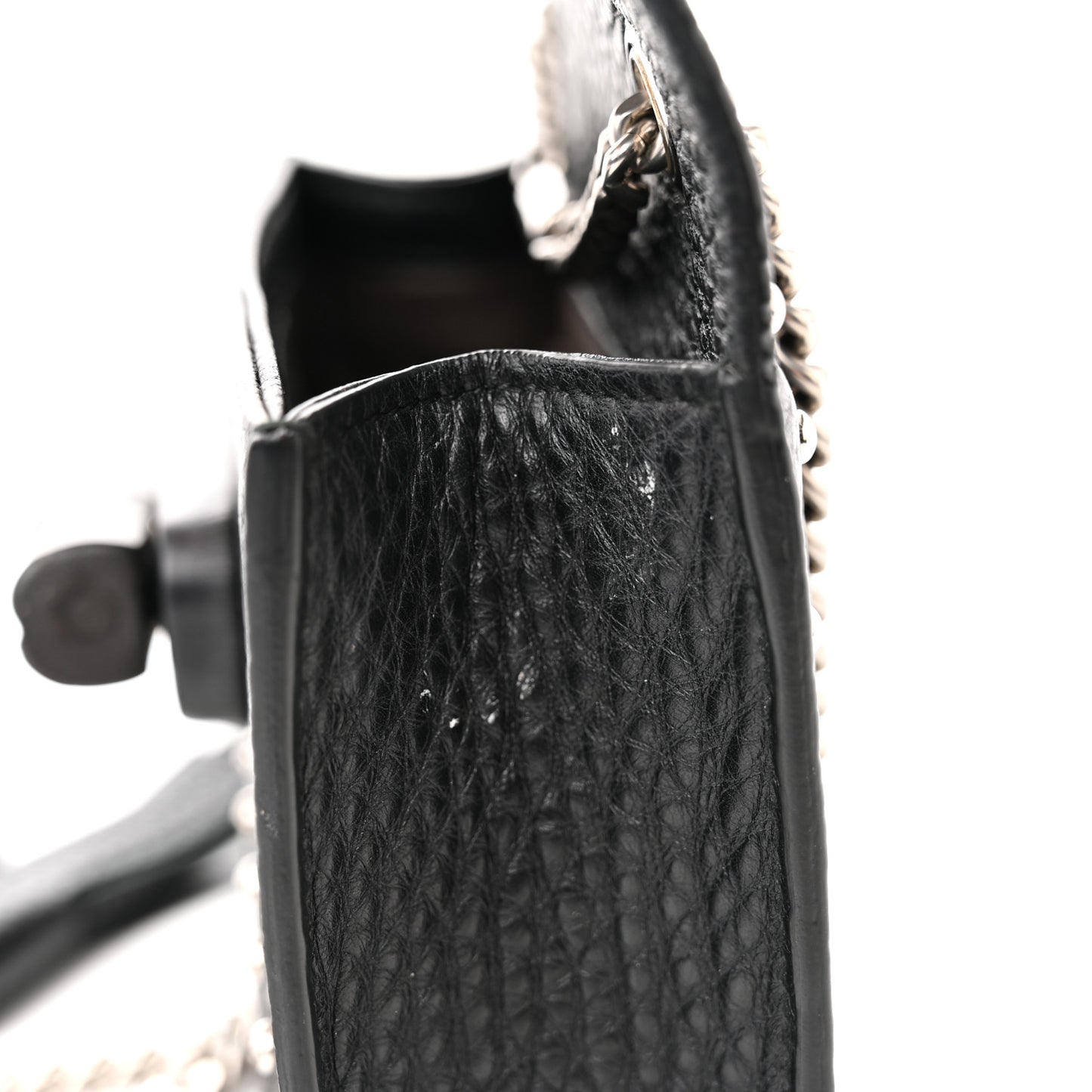 Calfskin Small Studded Miss Bamboo Shoulder Bag Black