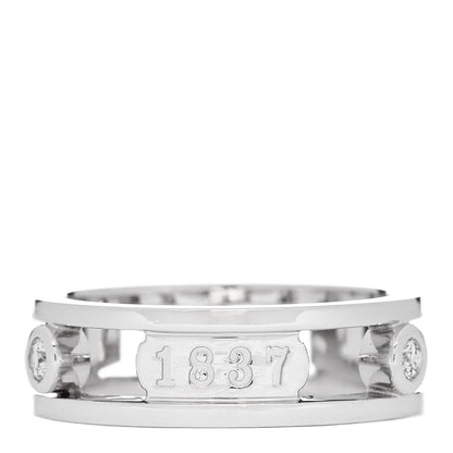 Tiffany 18K White Gold Diamond 1837 Ring 57 8 3 of 5