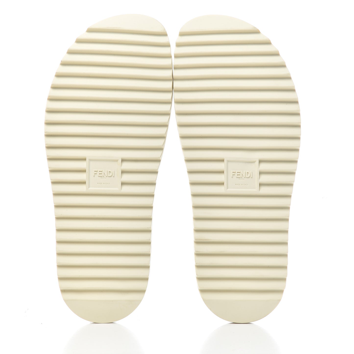 Rubber Raised Logo Slide Sandals 10 Panna